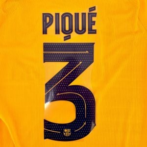 2019-22 Barcelona Player Issue Name Set Away Champions League - #3 PIQUÉ