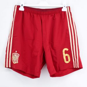 2014 Spain Player Issue Home Shorts #6 A. INIESTA Adidas (Excellent) L - Image 1