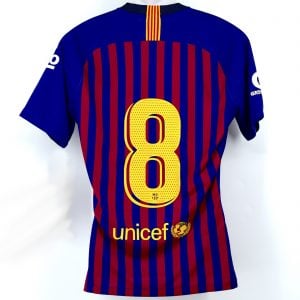 2018-19 Barcelona Player Issue Home Shirt #8 RIQUI PUIG Preseason Match Un Worn - Image 1