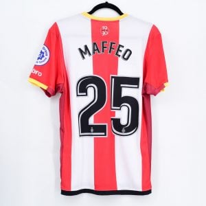 2017-18 Girona Home Shirt #25 MAFFEO Umbro Match Worn - Image 1