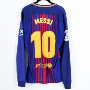2017-18 Barcelona Player Issue Home L/S Shirt #10 MESSI (New) M