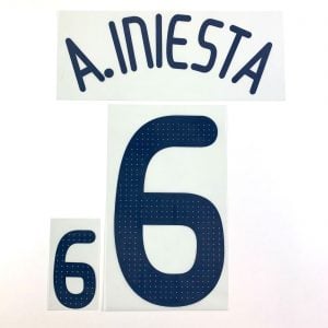 Spain Euro 2008 Name Nummber Set Away  #6 A. INIESTA Repro