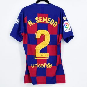 2019-20 Barcelona Home Shirt #2 SEMEDO Match Worn La Liga - Image 1