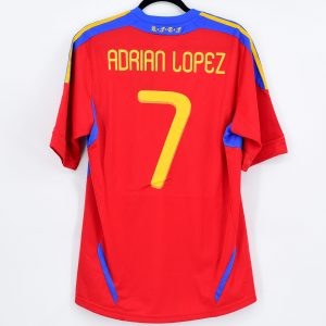 2013 Spain Home Shirt Player Issue #7 ADRIAN LOPEZ (Excellent) Formotion L
