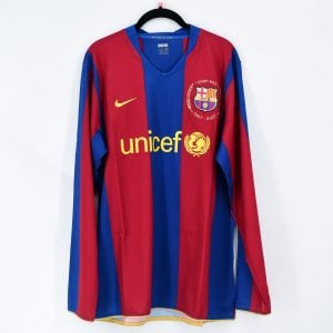 2007-08 Barcelona Player Issue Home L/S Shirt Nike L