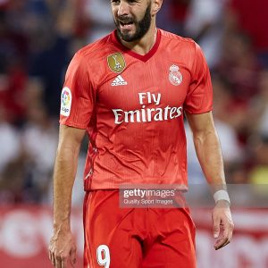 Maillot Real Madrid 2018-2019 Benzema #9 - Taille S, Adidas, 3ème Maillot Rouge, Occasion