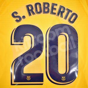 Original Player Issue 2019-23 Barcelona Away  Name Set #20 Sergi ROBERTO La Liga