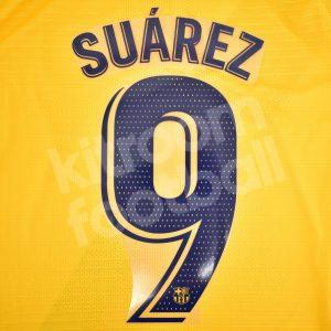 Original Player Issue 2019-20 Barcelona Away Name Set #9 SUÁREZ La Liga