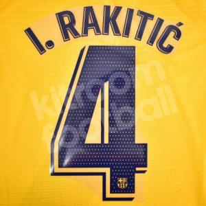 Original Player Issue 2019-20 Barcelona Name Number Set Away #4 I. RAKITIC La Liga