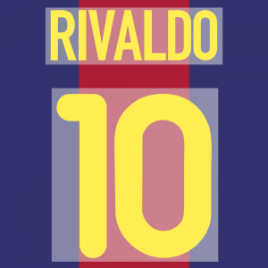 2000-01 Barcelona Home Name Set Repro - #10 RIVALDO