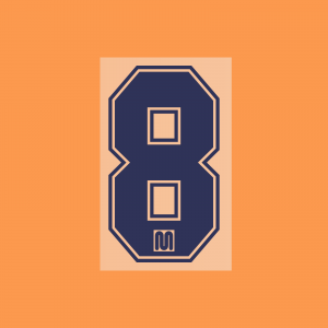 1991-92 Barcelona Away MEYBA Number #8 (Stoichkov) Blue Dorsal