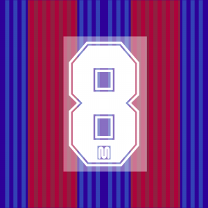 1991-92 Barcelona Home MEYBA Number #8 (Stoichkov) Dorsal - Image 1