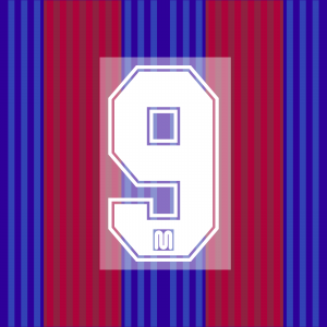 1991-92 Barcelona Home MEYBA Number Repro  #9 (Laudrup)