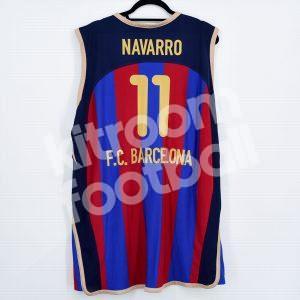 2001-02 Barcelona Home Shirt Basket #10 NAVARRO (Very Good) XL
