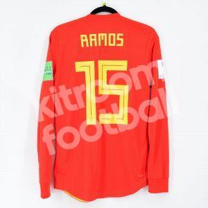 Spain World Cup 2018 Home Shirt Player Issue #15 RAMOS L/S 4 Climachill vs Russia