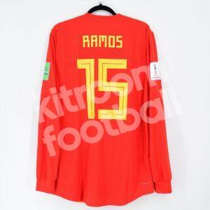 Spain World Cup 2018 Home Shirt Player Issue #15 RAMOS L/S 10 Climachill vs Russia