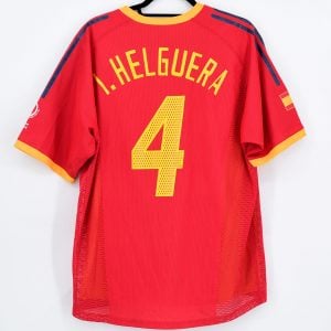 Spain Home Shirt Player Issue #4 I. HELGUERA World Cup 2002