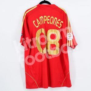 Spain Home Shirt #8 CAMPEONES Euro 2008 (Excellent) XL - Image 1