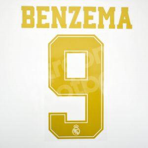 Original Player Issue 2019-20 Real Madrid Home Gold Name Set #9 BENZEMA Sporting ID