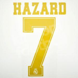 2019-20 Real Madrid Player Issue Home Gold Name Set Sporting ID - #7 HAZARD