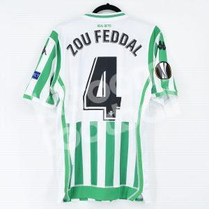 2018-19  Betis Player Issue Home Shirt #4 ZOU FEDDAL Europa League L