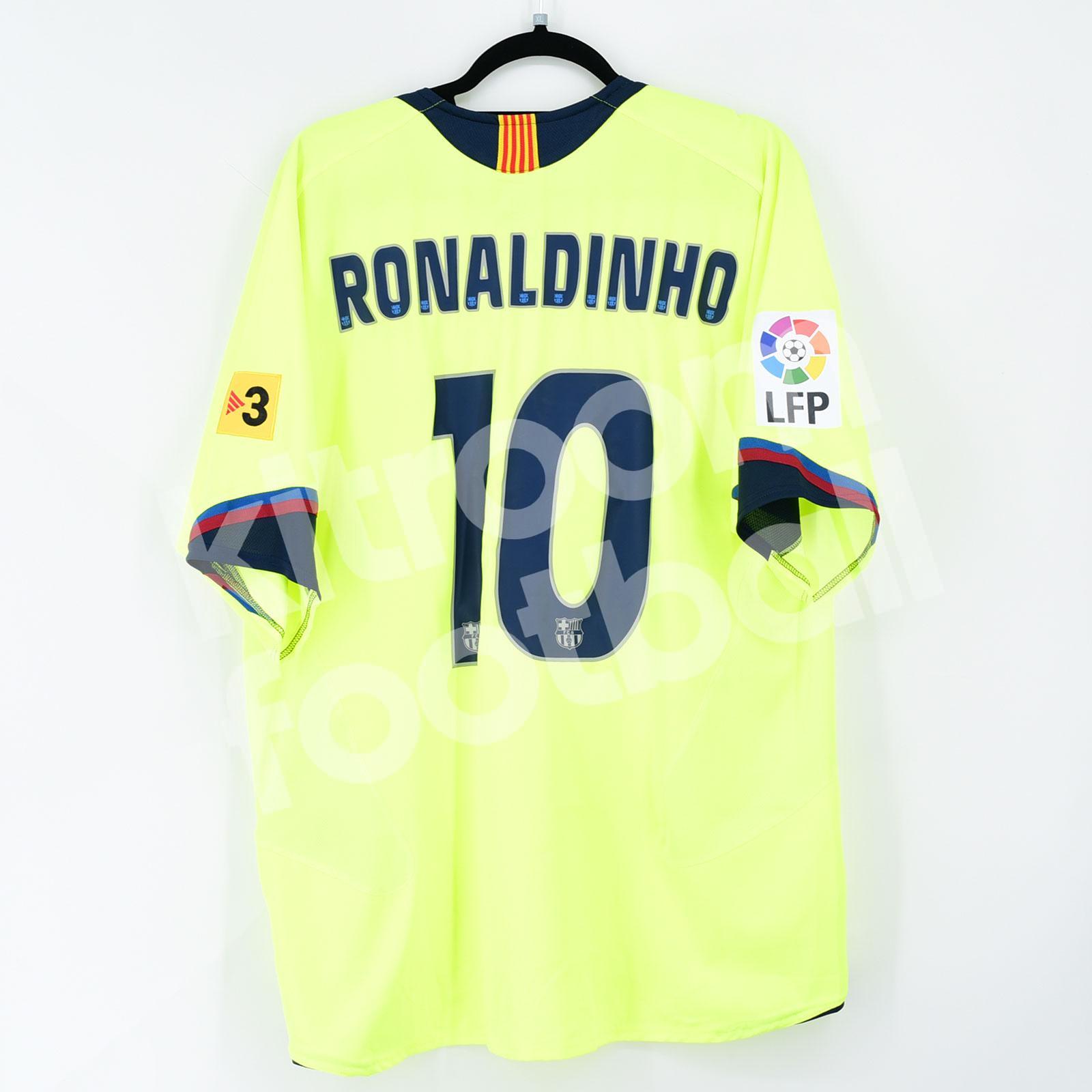 2005-06 Barcelona Away Shirt #10 RONALDINHO Nike (Very Good) XL