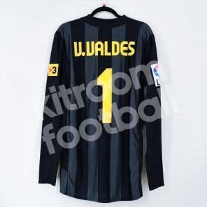 2007-08 Barcelona Player Issue Goalkeeper Shirt #1 V. VALDES *New* L Black
