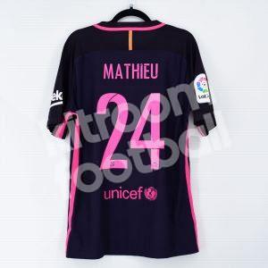 2016-17 Barcelona Away Shirt #24 MATHIEU Match Issued XL