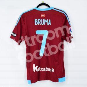 2015-16 Real Sociedad Away Shirt #7 BRUMA Match Worn - Image 1