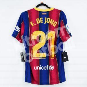 2020-21 Barcelona Home Match Shirt #21 F. DE JONG La Liga