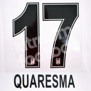 2015-19 Besiktas Name Number Set Home #17 QUARESMA Repro - Image 1
