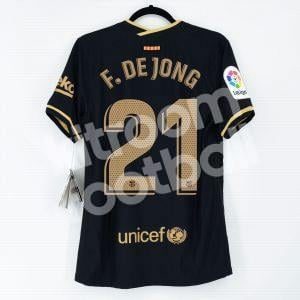 2020-21 Barcelona Away Match Shirt #21 DE JONG La Liga