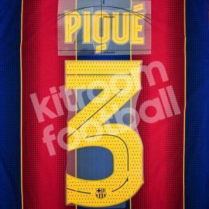 Original Player Issue 2019-22 Barcelona Home Name Set #3 PIQUÉ Champions League
