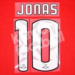 2016-19 Benfica Home Name Number Set #10 JONAS Liga - Image 1