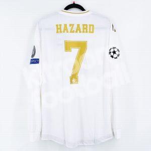 2019-20 Real Madrid Player Issue Shirt Home #7 HAZARD Champions
