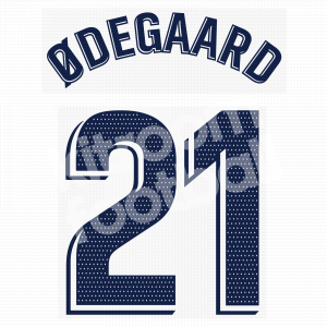 2020-21 Real Madrid La Liga Third Repro Name Set - #21 ODEGAARD