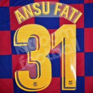2019-20 Barcelona Player Issue Home Name Set La Liga Avery - #31 ANSU FATI