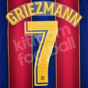 Original Player Issue 2020-21 Barcelona Home Name Set #7 GRIEZMANN La Liga Avery