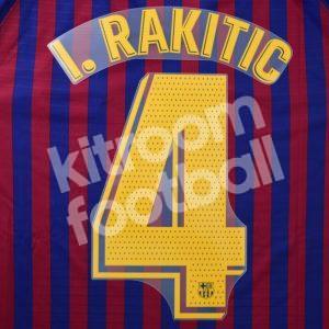 Original Player Issue 2018-20 Barcelona Home Name Number Set #4 I. RAKITIC La Liga Avery