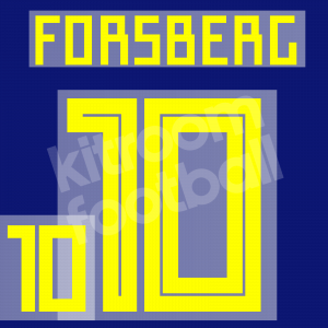 World Cup 2018 Sweden Name Set Number Away Repro - #10 FORSBERG