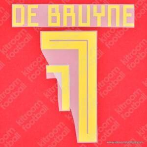 2018 Belgium FIFA World Cup Away Name Set #7 DE BRUYNE (Repro) - Image 3