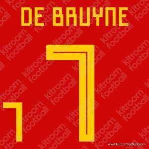 2018 Belgium FIFA World Cup Away Name Set #7 DE BRUYNE (Repro)