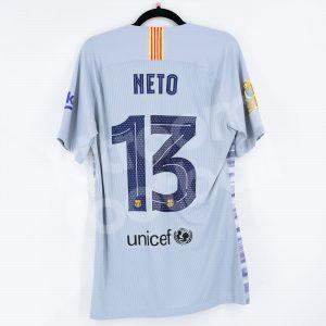 2019-20 Barcelona Player Issue Grey GK Shirt #13 NETO Supercopa Match Un Worn