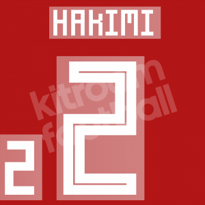 World Cup 2018 Morocco Name Set Number Home #2 HAKIMI Repro