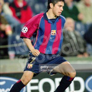 2001-02 Barcelona Player Issue Home Shirt #7 SAVIOLA Champions League (Very Good) XL - Image 3