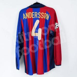 2001-02 Barcelona Player Issue Home Shirt #4 ANDERSSON Champions League (Very Good) XL