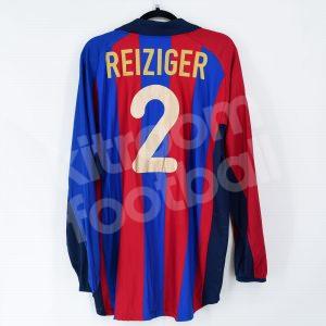 2001-02 Barcelona Player Issue Home Shirt #2 REIZIGER Champions League (Very Good) XL