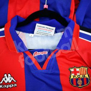 1996-97 Barcelona Cups Winners Cup Home Shirt Kappa Retro #12 Sergi (Size L) - Image 3
