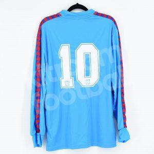 1990-91 Barcelona Away Shirt #10 LAUDRUP Retro Blue Recopa L/S - Image 1