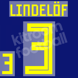 World Cup 2018 Sweden Name Set Number Away Repro - #3 LINDELOFH